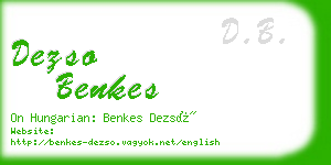 dezso benkes business card